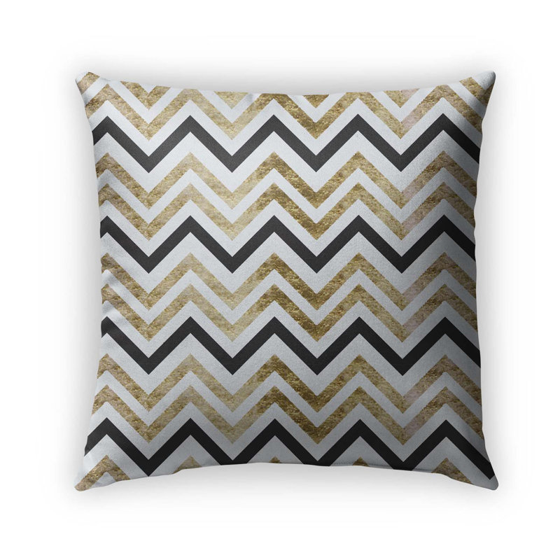ZigZag Chevron Cotton Blend Outdoor Reversible Throw Pillow, 18" x 18"
