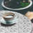 Ebern Designs Food Fitted Round Tablecloth Diameter Charcoal Grey White-484729364