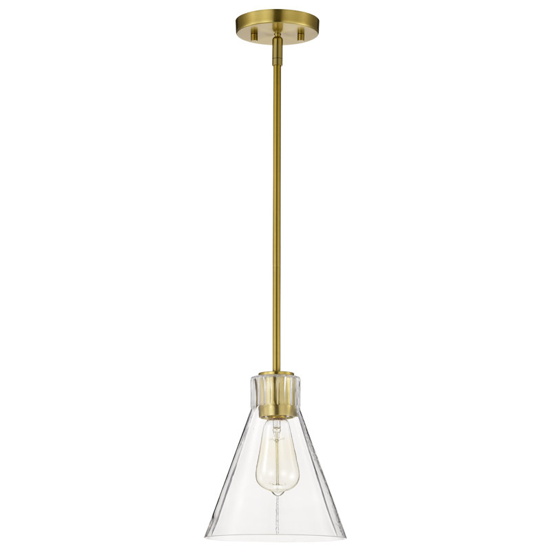 Luminaire suspendu 1 lumière Anine Gianna, Laiton rétro, H 9,5 po x l 8 po x P 8 po