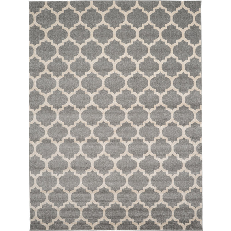 Molly Power Loom Dark Gray/Ivory Rug, Rectangle 3'1" x 5'3"