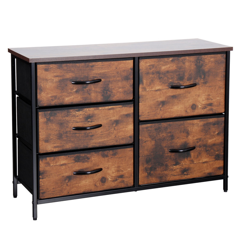 Bisto 5 Drawer Storage Drawer, Wooden Effect