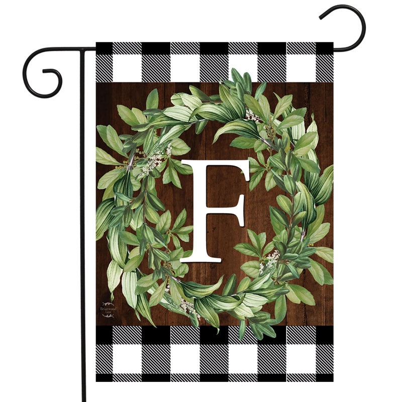 Drapeau de jardin couronne monogramme F