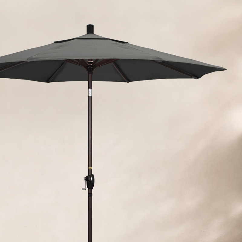 Parasol de marché 7,5', Sunbrella®, Noir, Toile gris anthracite Sunbrella®