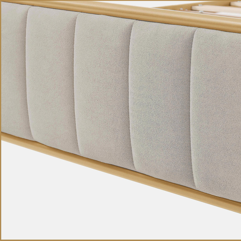Structure de lit tapissier pour grand lit, Kaki