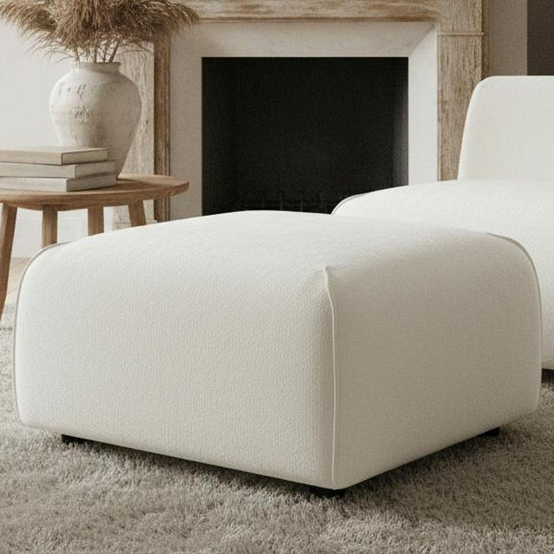 Square Ottoman, Beige