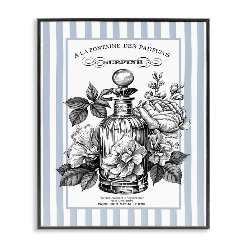 Giclée française à motif de bouteilles, encadrée de lettres et de lignes, H 14 po x l 11 po, Giclée encadrée noir minuit