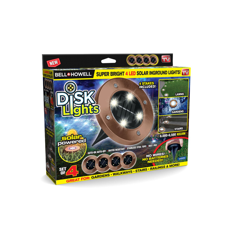 Solar Powered Integrated LED Pathway Light Pack, Bronze