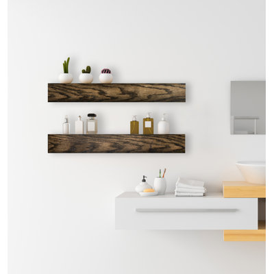 Emerald Lee 2 Piece Oak Floating Shelf