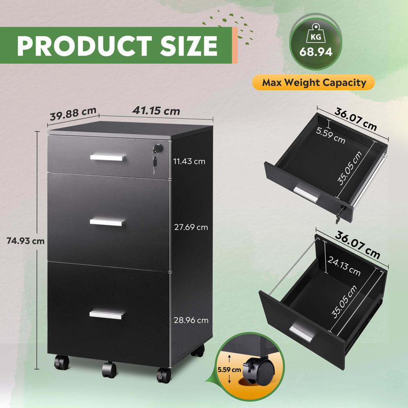Danby 41cm Wide 3 -Drawer File Cabinet