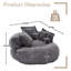 Fauteuil à billes en velours côtelé gris foncé avec 3 coussins et accoudoirs - Canapé paresseux en mousse à mémoire de forme pour adultes, enfants, chambre à coucher, salon, dortoir