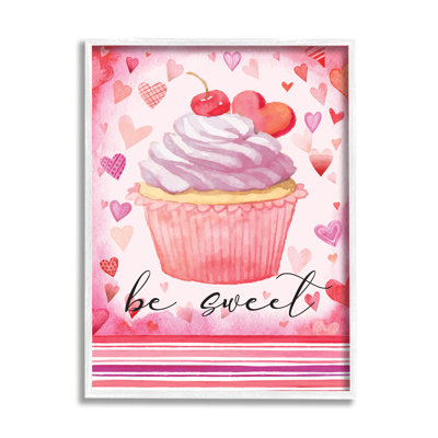 Be Be Romantic Hearts, petit gâteau encadré, estampe numérique par ND Art