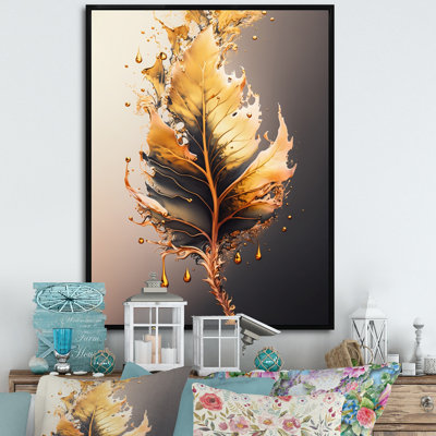 «Gold Abstract Leaves II», impression sur toile