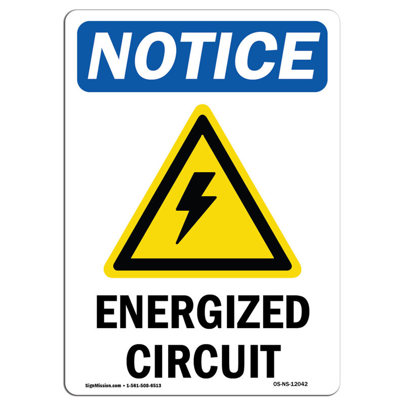 Signe de circuit sous tension avec symbole