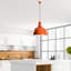 Lustre réglable élégant, structure en métal orange, 15,7 po x 14,6 po | Hauteur: 17,3 à 52,8 pouces | 1 x douille E27 (40 W maximum) | Parfait pour la salle à manger et les espaces de vie | Conception moderne, installation facile-338773570-338773569