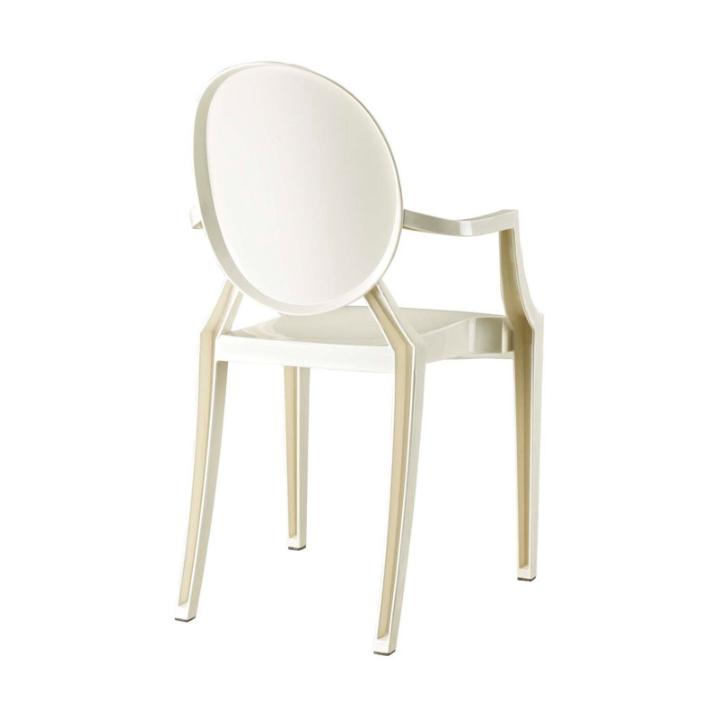 Chaise avec accoudoirs Rydel King Louis, Blanc