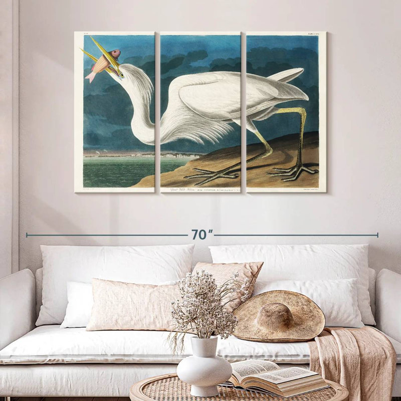Great White Heron, 32" H x 50" W