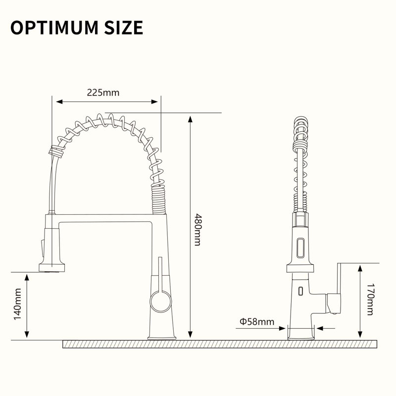 HOOSENG Pull Down Touchless Kitchen Faucet, Brushed Nickel
