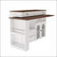 Îlot de cuisine 47 po avec table extensible et rotative, 4 tiroirs et armoires à portes vitrées - Noyer rétro-129895316