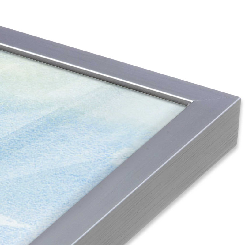 «Winter Mist Over the Lake», reproduction imprimée, Cadre simple en chrome poli poli, H 13,25 po x l 17,25 po x P 1,25 po