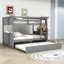 Lit superposé double au-dessus de double avec lit gigogne Eviee-927234