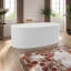 Baignoire autoportante 65 po en résine de 65 po blanc, capacité 57 gallons, baignoire à surface solide avec bonde préinstallée pour une baignoire de type spa