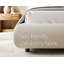 Lit de rangement moderne rembourré en tissu bouclé crème avec rangement relevable et tête de lit courbée-585462835