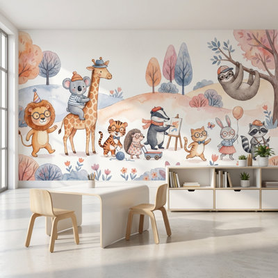 Papier peint fantaisiste Playful Animals