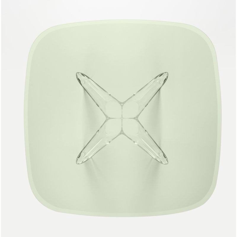 Sir Gio Square Glass Dining Table, Transparent, Green