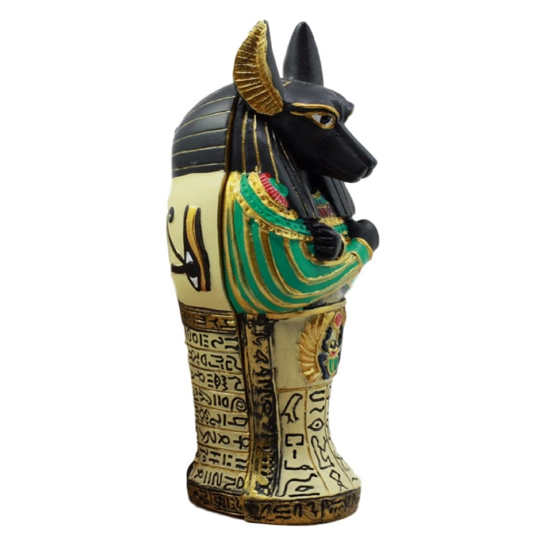 Boîte à bijoux antique anubis sarcophage avec momie