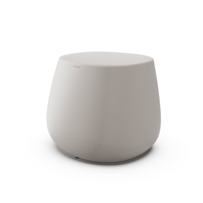 Tabouret bas en pierre, Écru