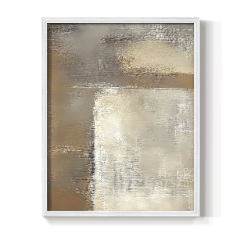 Abstrait, reproduction encadrée «III», prêt à être accroché, H 10 po x l 8 po, Blanc