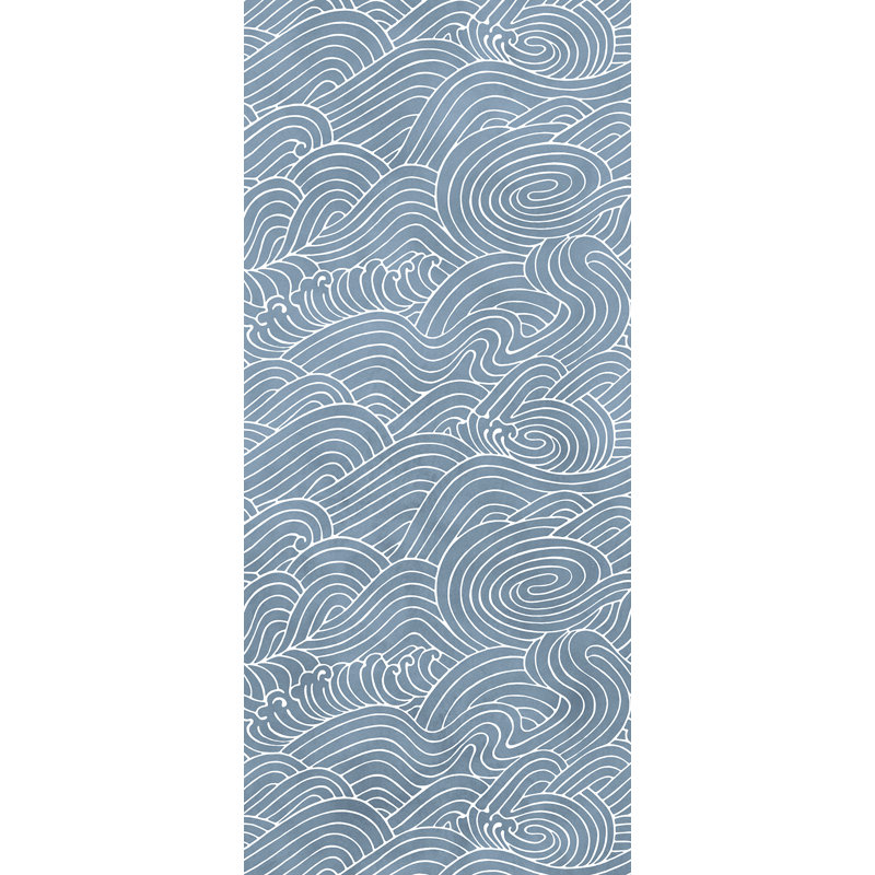 Murale vagues bleu océan