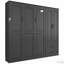 Lit escamotable Queen avec armoire de rangement, tiroirs et tête de lit rembourrée-1618707236