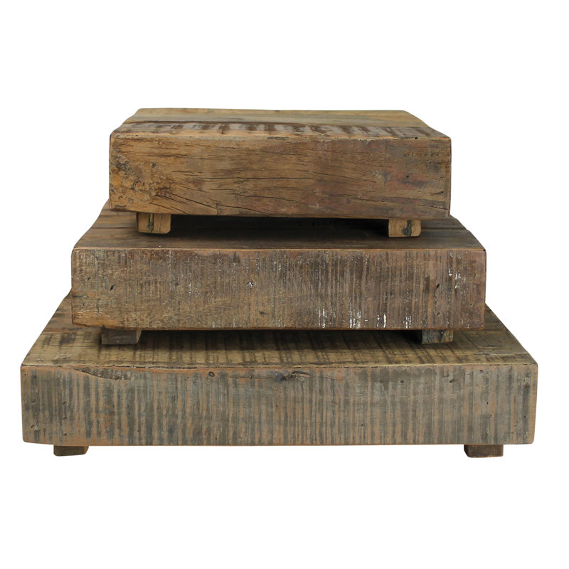 Lincoln Reclaimed Wood Square Risers Set of 3