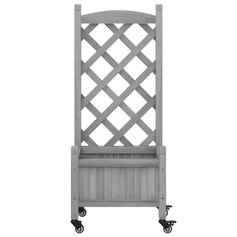 Wood Pot Planter, Gray, 38.4" H x 15.7" W x 11.8" D