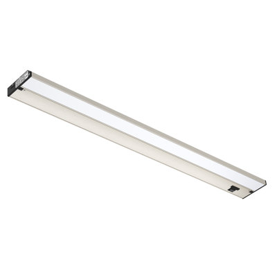 Inlight 32-inch 3 Color Levels LED Under Cabinet Lighting, Hardwired or Plugged-in, Selectable White 2700K/3000K/4000K, Dimmable, Brushed Nickel Finished, IN-0210-4-SN