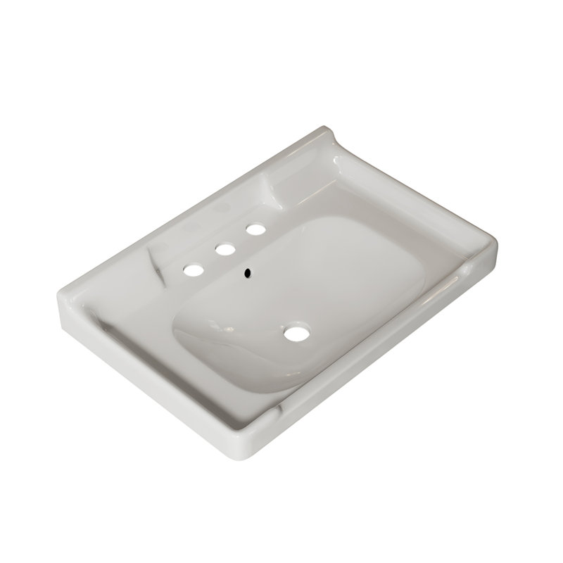 Lavabo de salle de bain en céramique 28 "avec trous pré-percés, sans armoire / robinet, Vert
