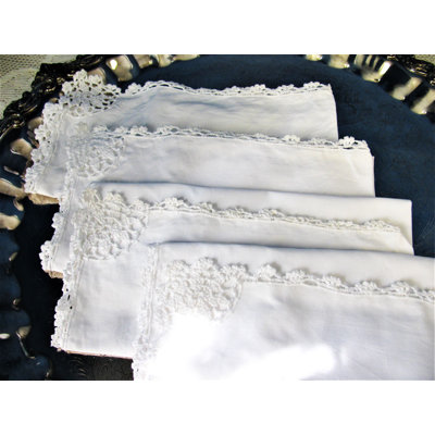 Serviettes en coton blanc pur Treble Crochet