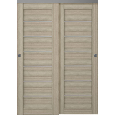 Alba Wood and Glass Composite Finished Bypass Sliding Door