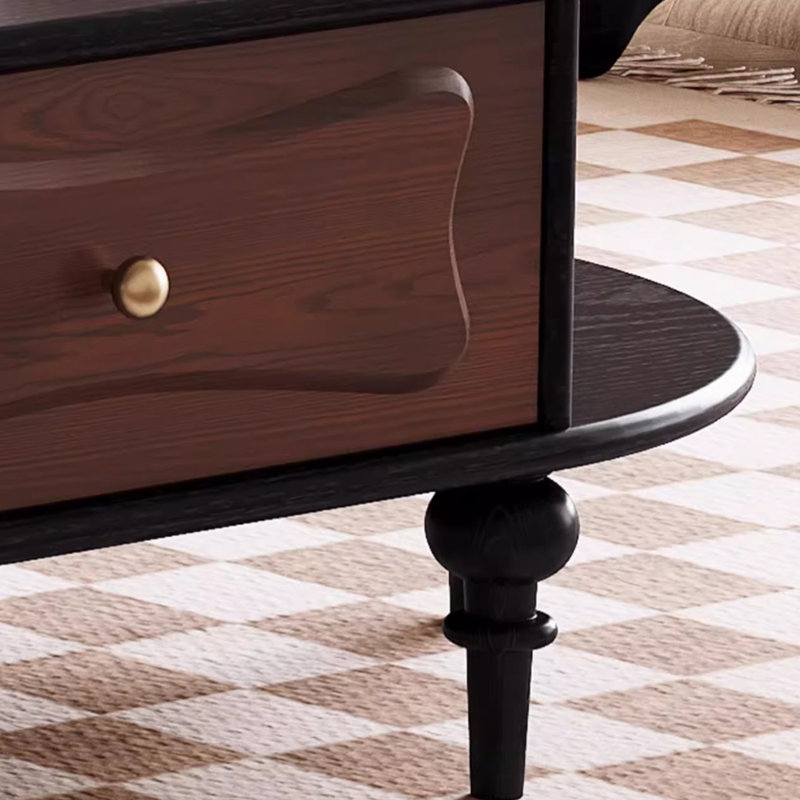 Retro high-end design solid wood coffee table, Black