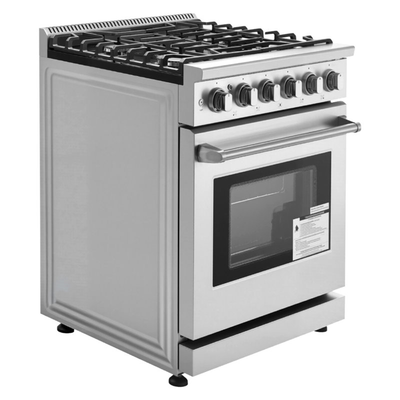 30 in Gas Range Oven 5 Sealed Burners Storage Drawer in Stainless Steel