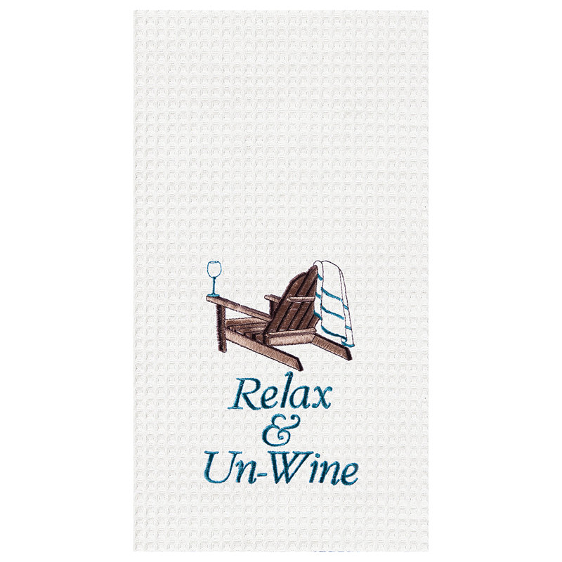 Serviette de cuisine Relax & Un-Wine Waffle Weave
