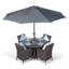 Karcher 4 - Person Wicker Patio Dining Set with Round Table , Cushions Included-39926009