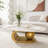 Oval Marble-Pattern Sintered Stone Coffee Table