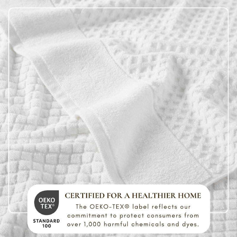 Ensemble de serviettes 100% coton ultra doux et absorbant, Blanc optique, Ensemble de serviettes 6 pièces