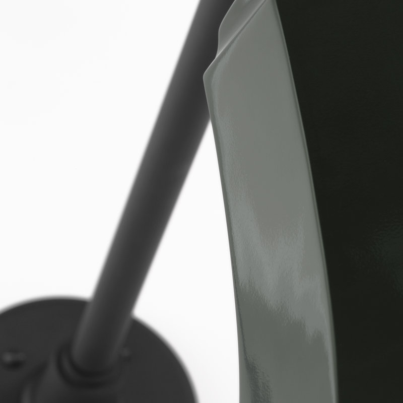 Thomas O'Brien, "Academy 17.5" Mack Barn Light in Matte Black with 7.5" White Savannah Shade, 13.75" H x 7.5" W x 21" D