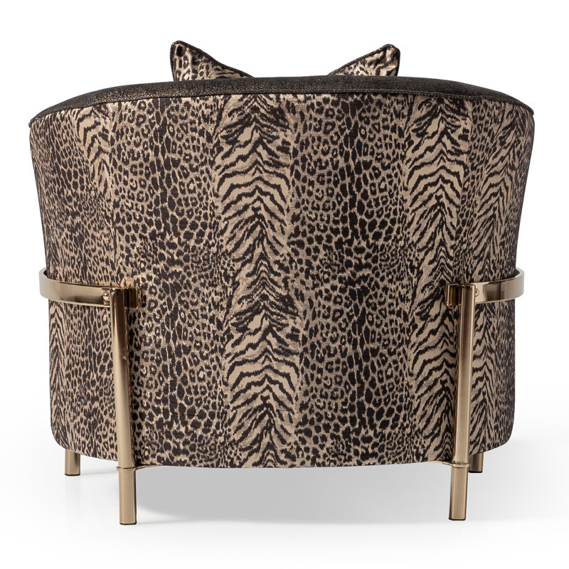 Lisbon 35.5'' Wide Chenille Barrel Chair, Onyx Chenille