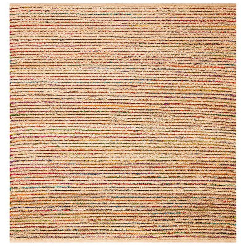 Tapis en jute tissé à la main Chupp, Carré 6 pi