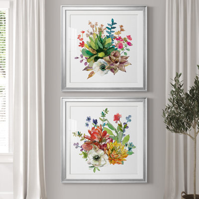 Scrumptious Succulents III - Ensemble de 2 reproductions d'art encadrées