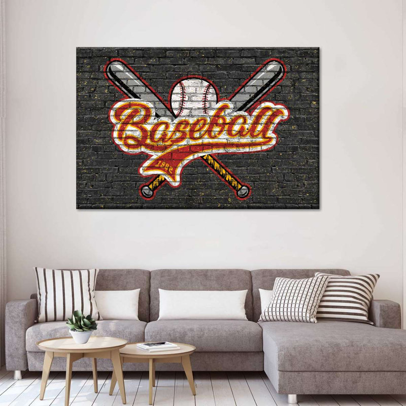 Urban Urban Baseball sur toile, H 51 po x l 34 po x P 1,25 po